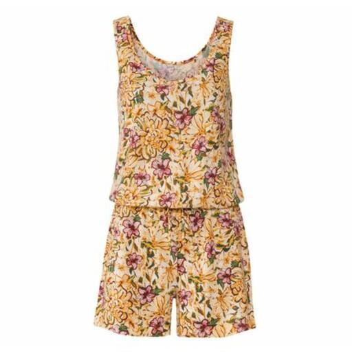 جامپسوت زنانه برند آلمانی esmara سایز S اروپایی رنگ زرد جامپسوت اسمارا سرهمی اسمارا